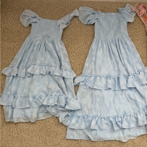 Light Blue Ruffled Dresses - Picture 2 of 5